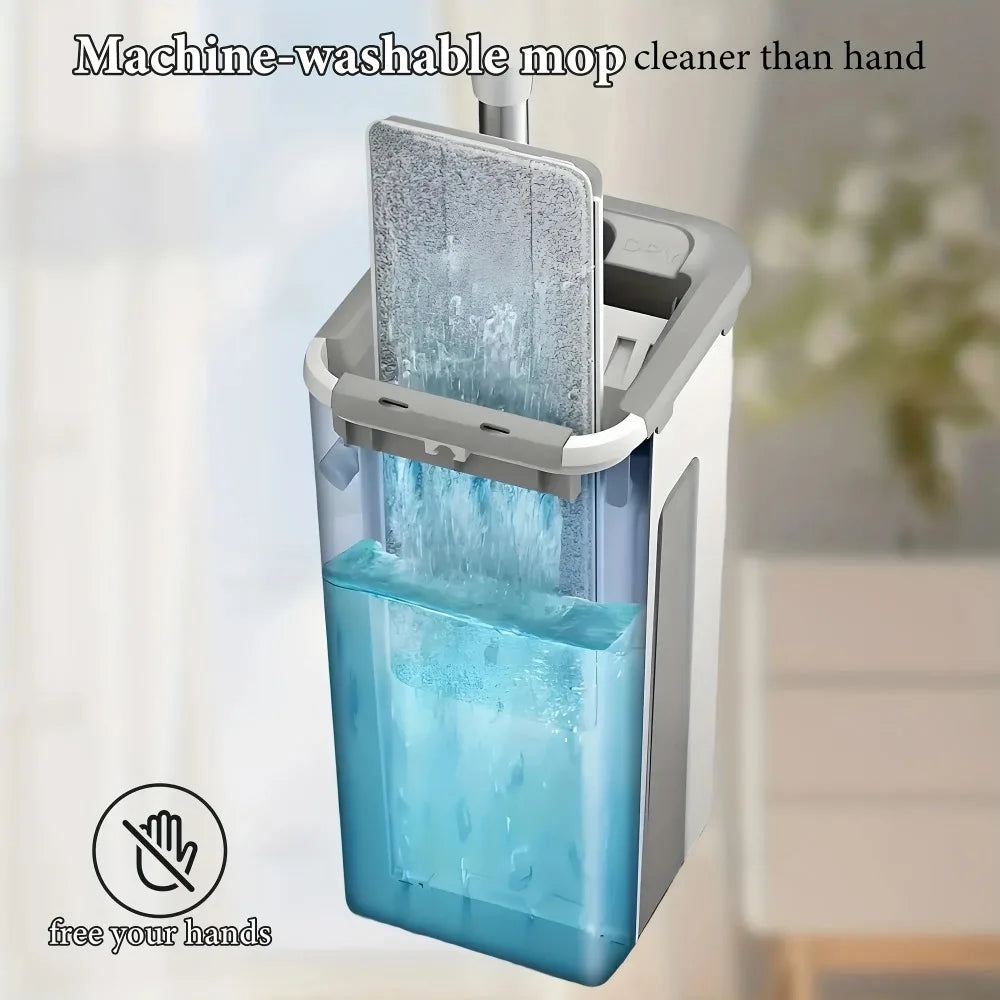 Spin Mop And Bucket Set Spin Mop and Bucket Set 360 Flat Mop Wet Dry Floor Cleaning System for Home Kitchen Bathroom,4 Mop Pads