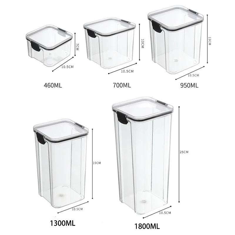 Sealed Jars Kitchen Grain  Tank Plastic Moisture-proof Storage Box Jars Set