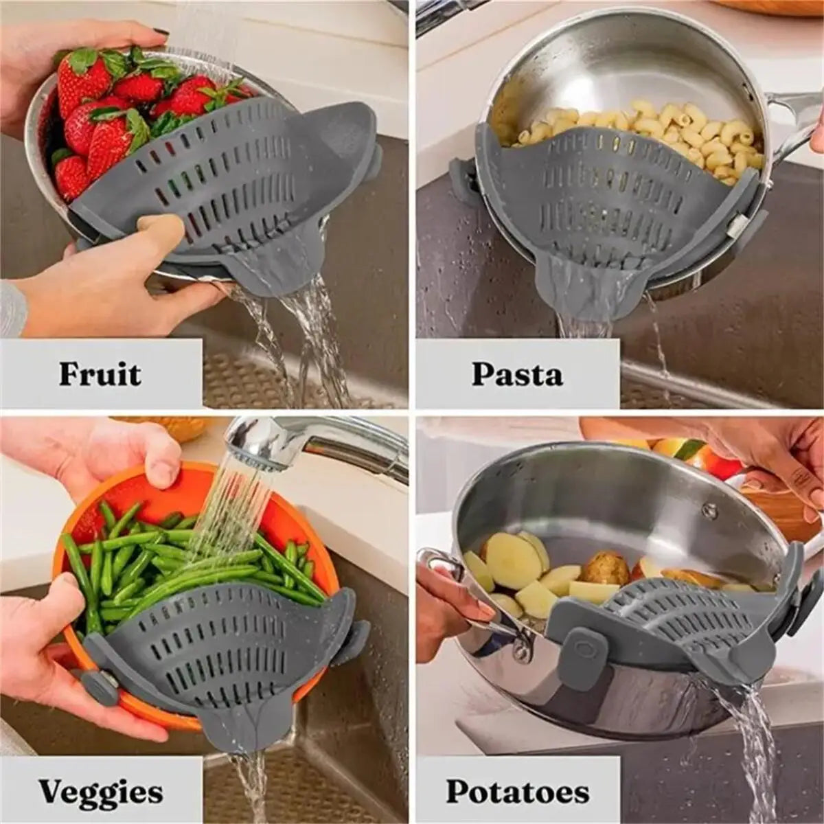 Strainer, Pot Strainer, Adjustable Clip On Strainer Pots Pans And Bowls