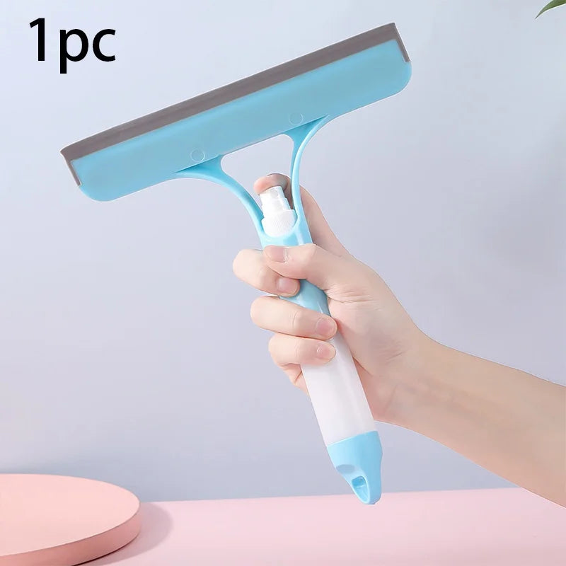 3-in-1 Window Cleaning Kit |Double-sided Glass cleaner with spray bottle&Squeegee