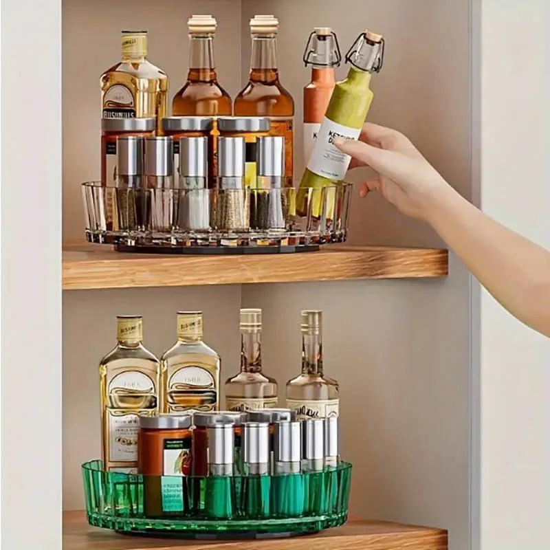 360°Rotating Spice Rack Organizer For Bathroom Kitchen  Easy Acess Storage Box