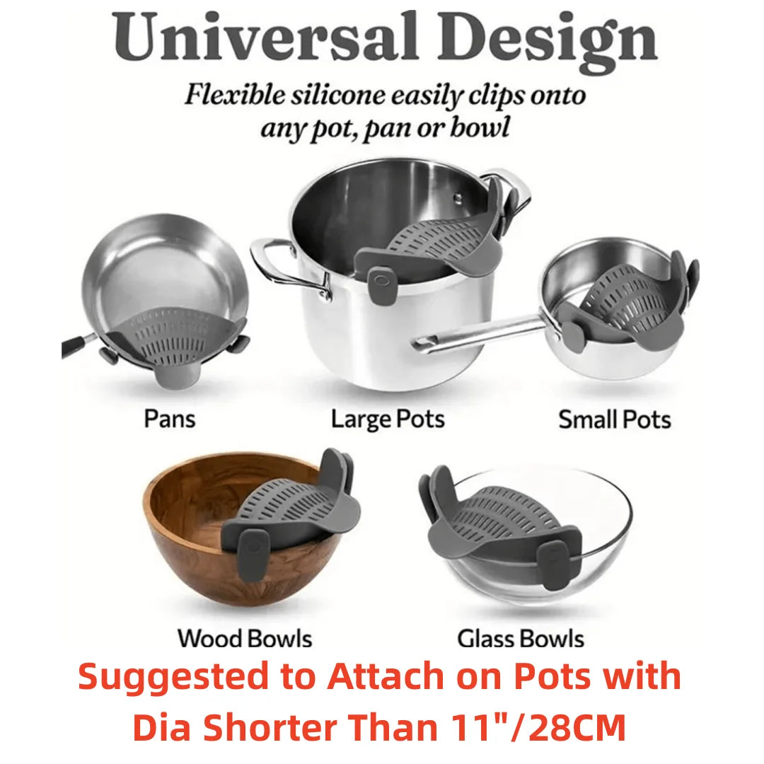 Strainer, Pot Strainer, Adjustable Clip On Strainer Pots Pans And Bowls