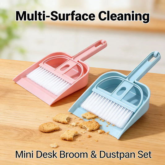 Mini Desk Broom And Dustpan Set Small Handheld Brush Dustpan For Desktop Keyboard Tabletop Cleaning