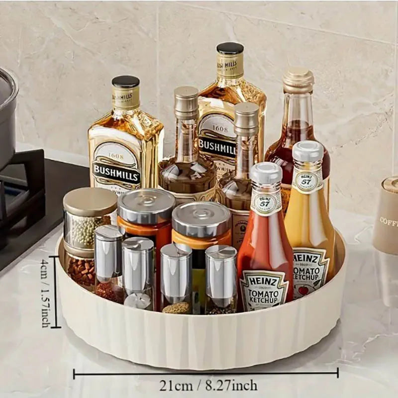 360°Rotating Spice Rack Organizer For Bathroom Kitchen  Easy Acess Storage Box