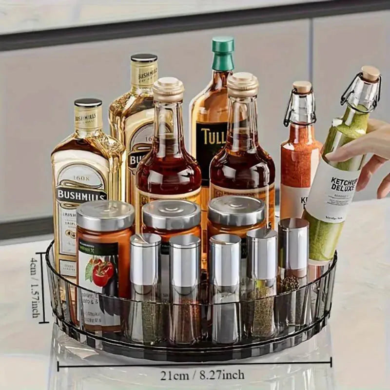 360°Rotating Spice Rack Organizer For Bathroom Kitchen  Easy Acess Storage Box