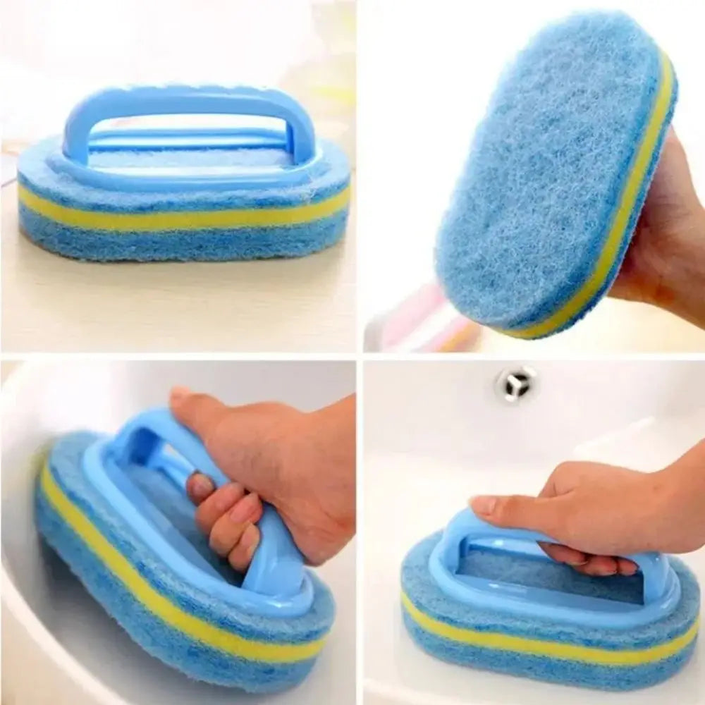 Multi Functional Cleaning Sponge with Handle Easy Grip Design