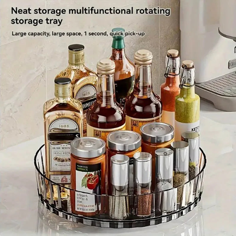 360°Rotating Spice Rack Organizer For Bathroom Kitchen  Easy Acess Storage Box