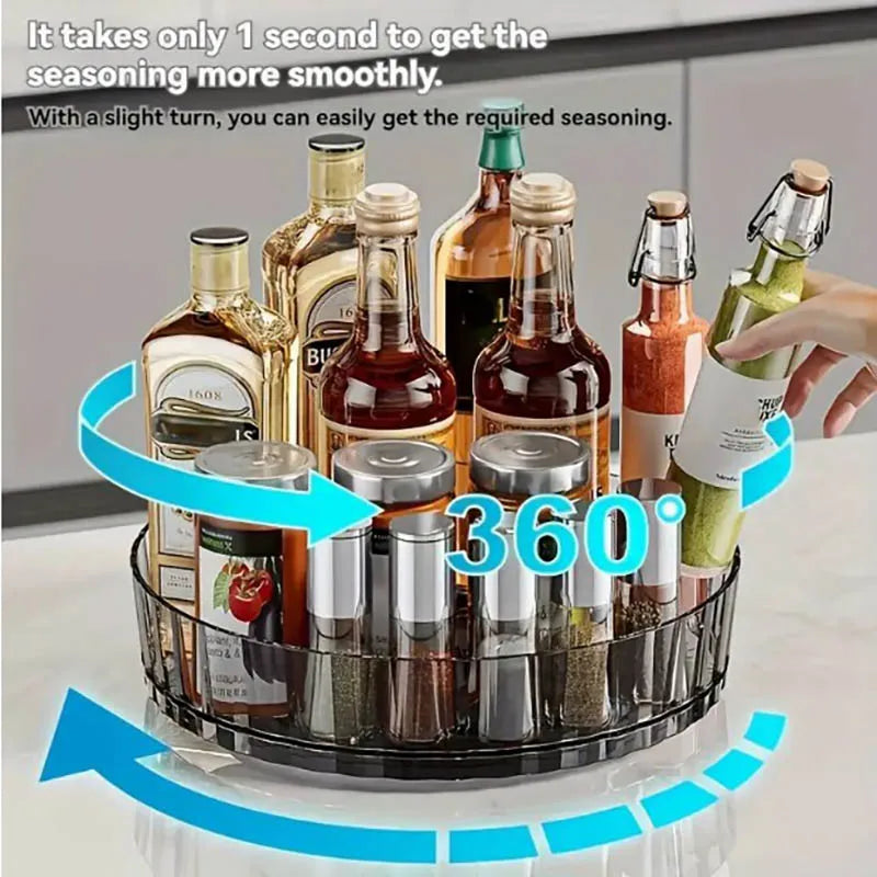 360°Rotating Spice Rack Organizer For Bathroom Kitchen  Easy Acess Storage Box