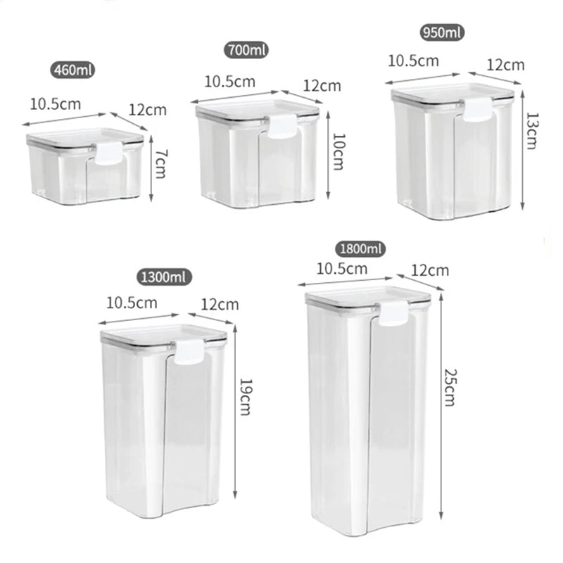 Sealed Jars Kitchen Grain  Tank Plastic Moisture-proof Storage Box Jars Set