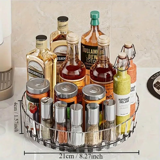 360°Rotating Spice Rack Organizer For Bathroom Kitchen  Easy Acess Storage Box