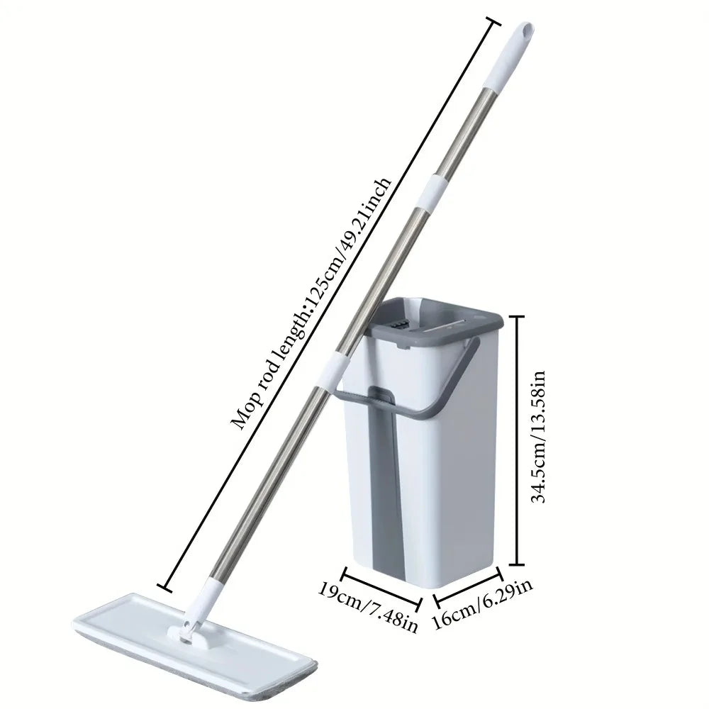 Spin Mop And Bucket Set Spin Mop and Bucket Set 360 Flat Mop Wet Dry Floor Cleaning System for Home Kitchen Bathroom,4 Mop Pads